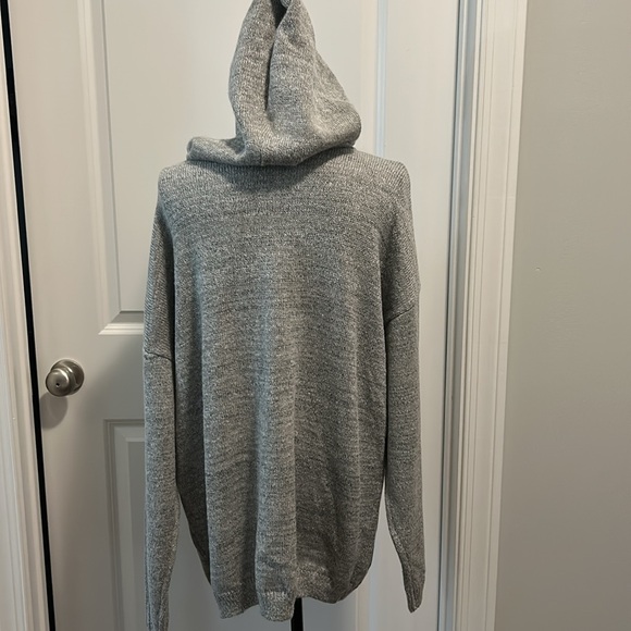 Casual Hoodie Cotton Solid Sweater Coat, Khaki - Picture 7 of 10